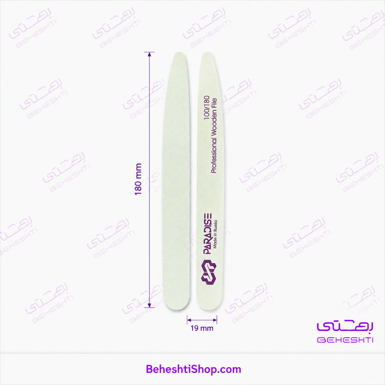 سوهان روسی باریک سر کج 100/180 پارادایس PARADISE