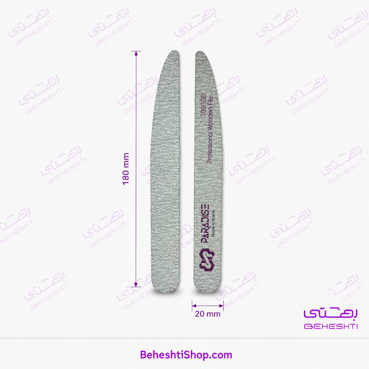 سوهان روسی باریک سر کج طوسی 100/100 پارادایس PARADISE gray